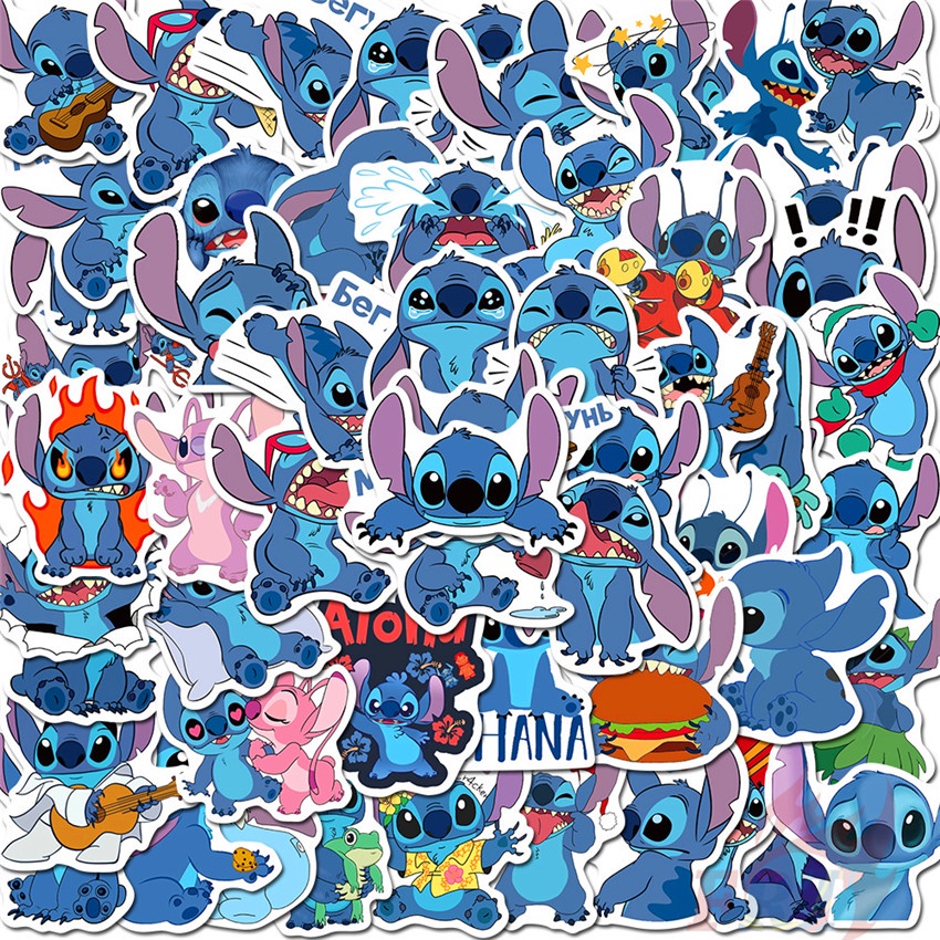 DISNEY Set 100 miếng dán hoạt hình Lilo &amp; Stitch trang trí đa năng