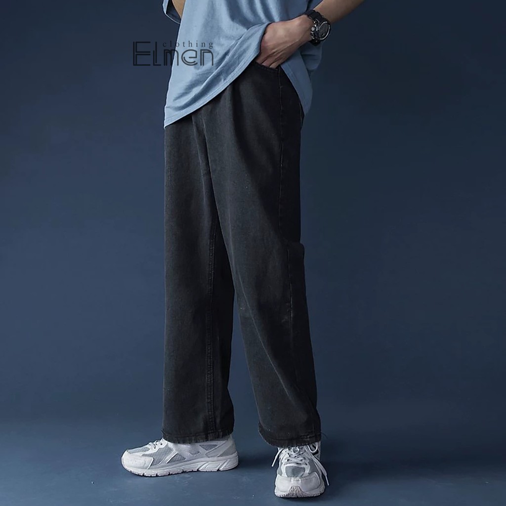 [ELMEN] Quần Jean Nam Đen Ống Rộng | BigBuy360 - bigbuy360.vn