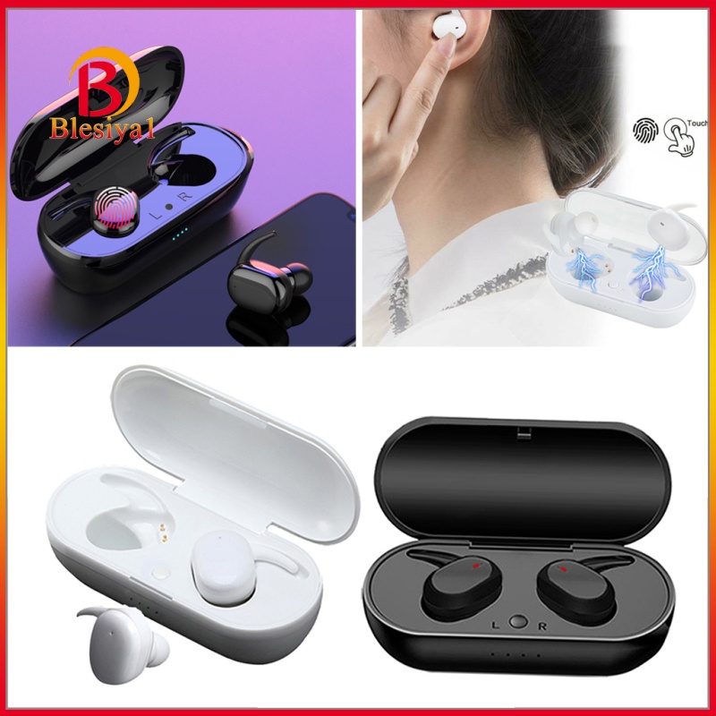 [BLESIYA1] Bluetooth 5.0 Earbuds TWS Earphones with Charging Case Touch Control Black&amp;White