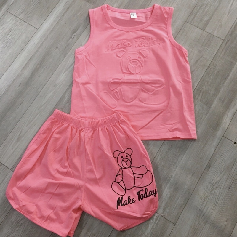 {16-28kg} Bộ ba lỗ bé gái size đại chất cotton mềm mịn M554