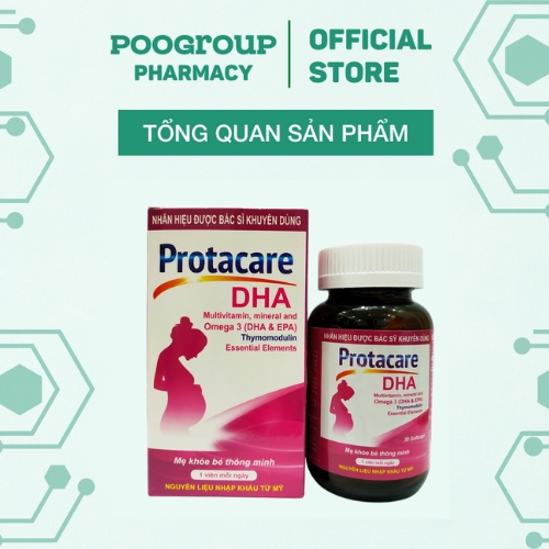 Viên uống Protacare DHA (Hồng) bổ sung vitamin, sắt, omega - 3 cho mẹ bầu giúp bé thông minh, tăng cường miễn dịch