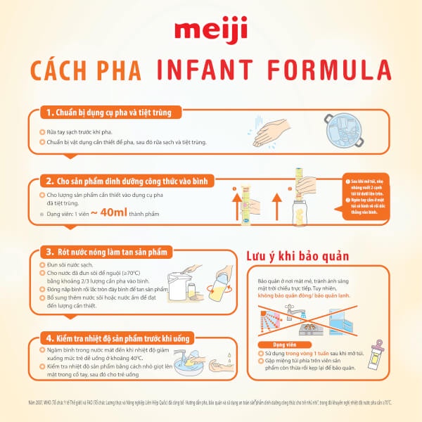 Sữa Bột Meiji Nhập Khẩu 16 thanh Số 0 Infant Formula 432g