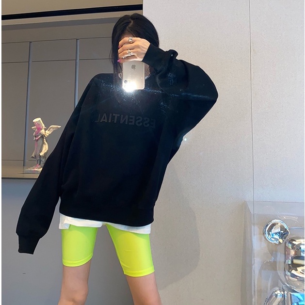 QKOOLE  Áo thun nữ tay dài cổ lọ dáng rộng phong cách Hàn Quốc