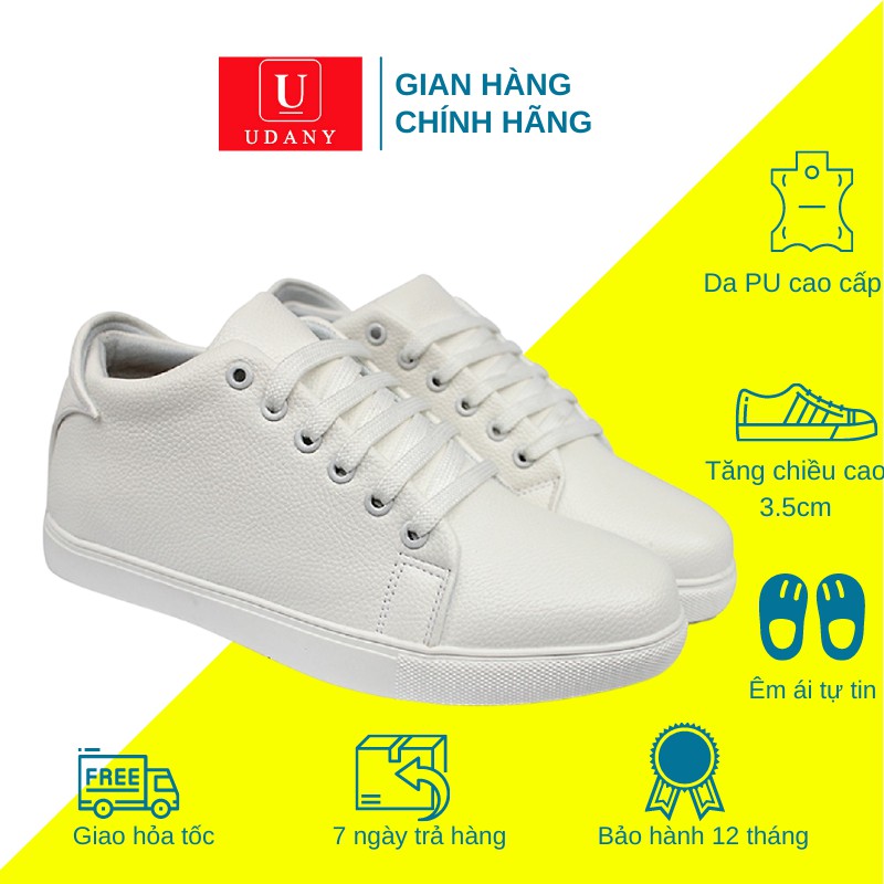 Giày Da PU Tăng Chiều Cao Thể Thao Nam Cao Cấp UDANY - GCN02 - Giày thể thao tăng chiều cao ẩn kín đáo