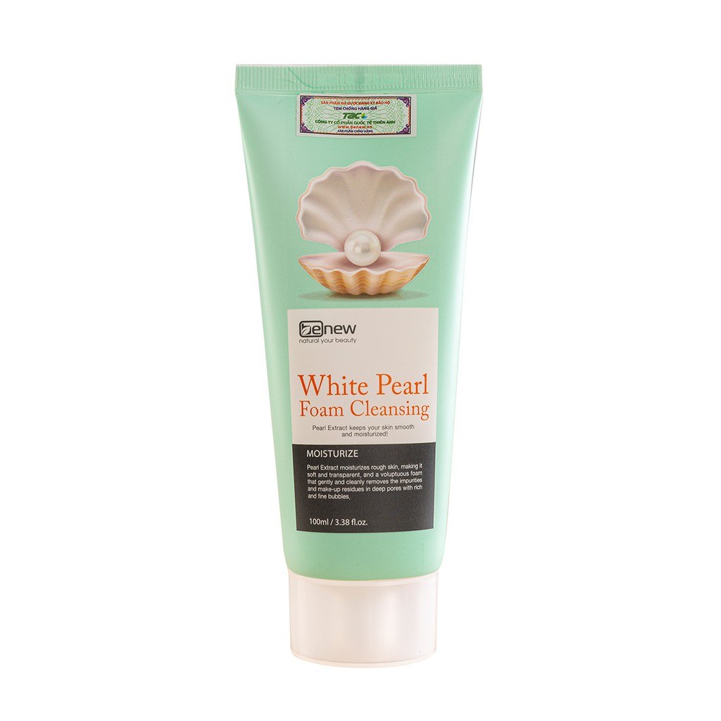 Sữa rửa mặt làm sáng da tinh chất ngọc trai White Pearl Foam Cleansing Benew 100ml