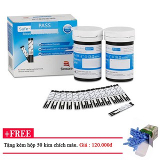 Que thử đường huyết Sinocare Safe ACCU hộp 50 que thử + 50 kim chích máu