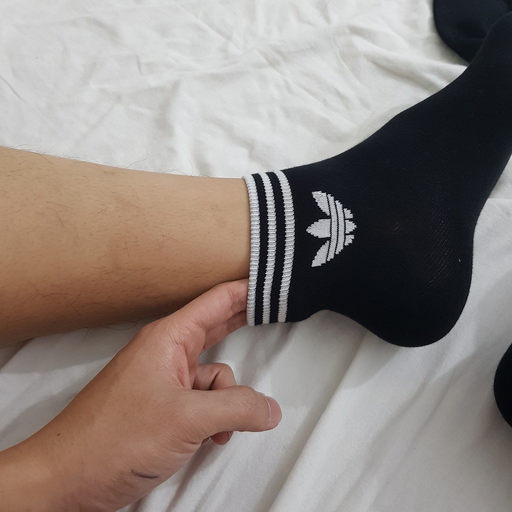 Tất thể thao das sọc trung cổ đen - Free ship + Quà tặng Loved socks by TatsTats.vn