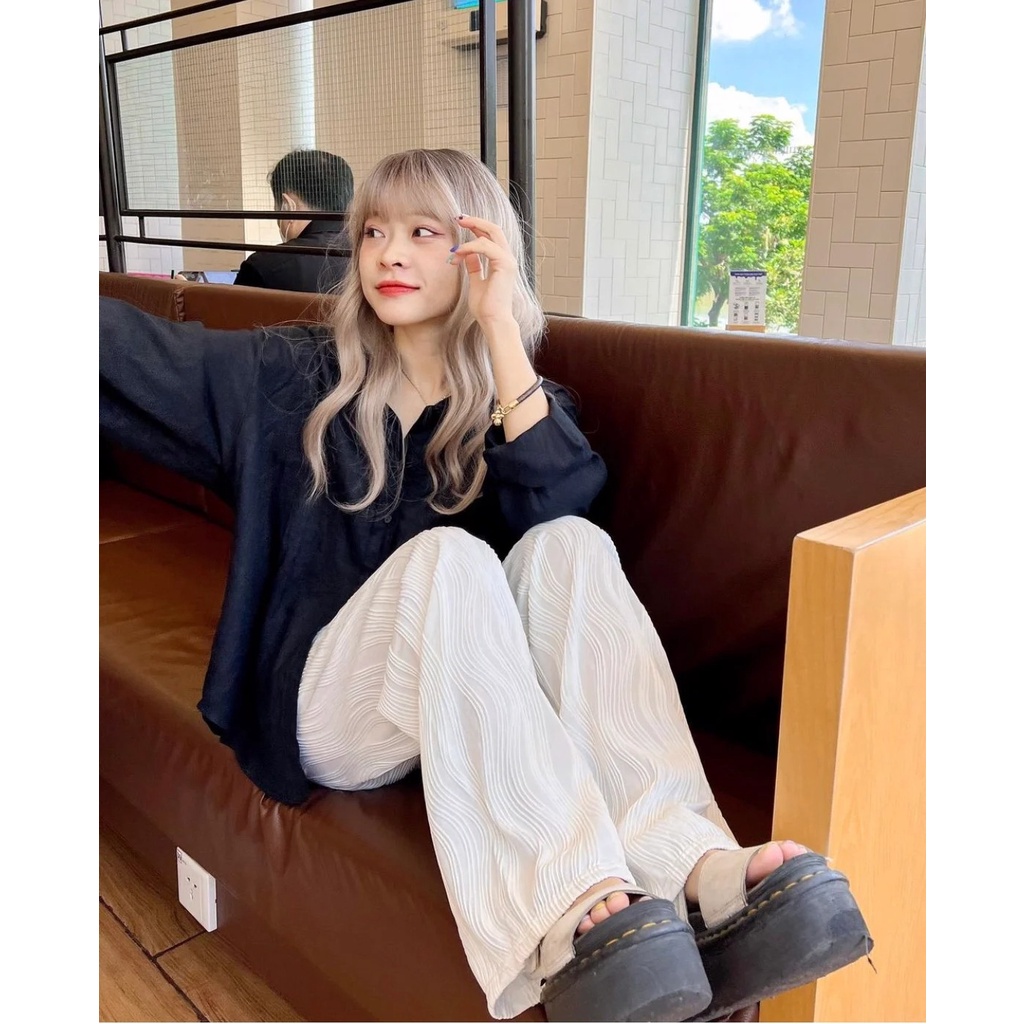 Wave Pants - Quần suông dài vải gợn sóng Hàn - Remmus.vn
