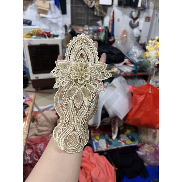 ren thêu trang trí áo dài 26cm