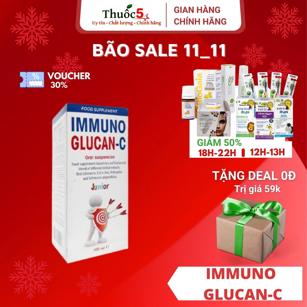 [Giá Gốc] Immuno Glucan-C tăng cường hệ miễn dịch và sức đề kháng cho trẻ