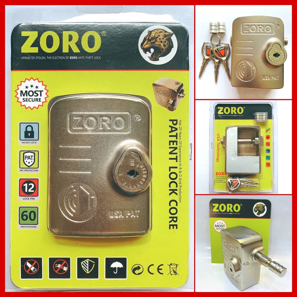 Ổ khóa chụp báo động chống trộm ZORO thông minhbảo hành 5 nămsử dụng công nghệ của Mỹ:chống bẻ bát cửa,chống cưa
