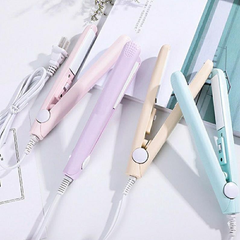 Máy là ép tóc , dập xù , uốn sấy mini cute kèm hộp trong suốt ♥️ Bảo hành lỗi 1 đổi 1