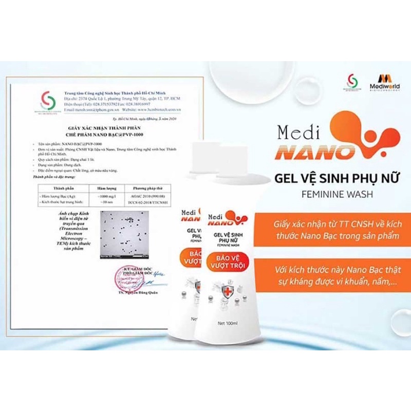 Gel vệ sinh phụ nữ Medi nano sinh học
