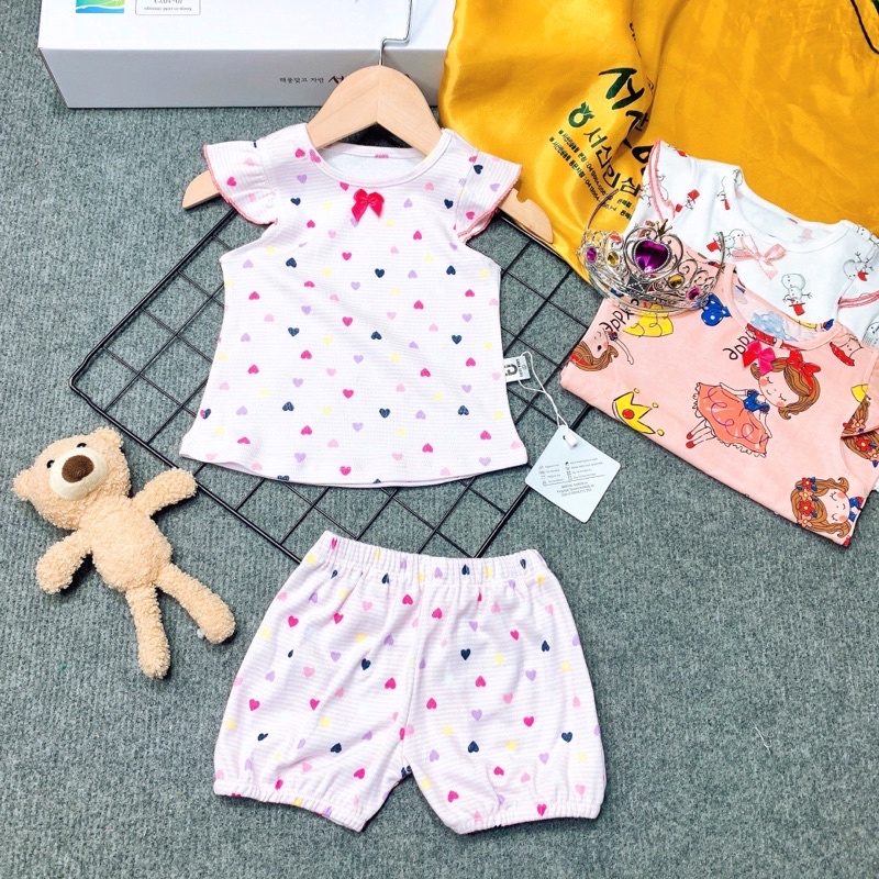 Đồ bộ bé gái bộ bé gái cánh tiên vải thun borip thoáng mát, co giãn hút mồ hôi