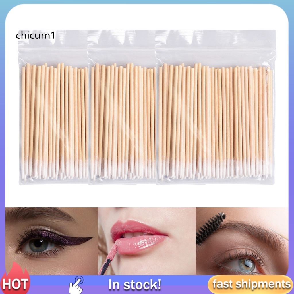 Set 2 Túi Tăm Bông Trang Điểm Cotton Mũi Nhọn 200 Cái Sử Dụng Một Lần Tiện