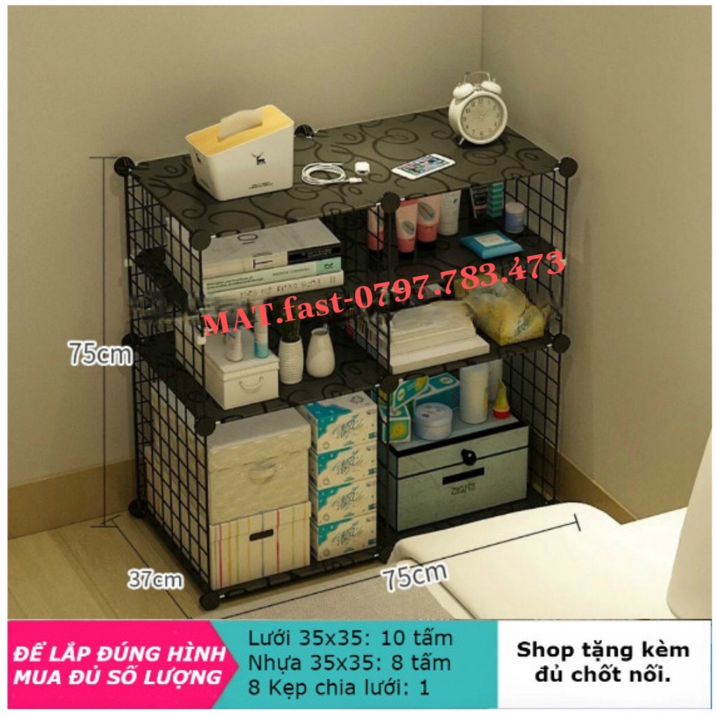 TỦ TAB ĐẦU GIƯỜNG MINI SIÊU XINH- KỆ LƯỚI SẮT THÉP TĨNH ĐIỆN LẮP GHÉP THÔNG MINH ĐA NĂNG AN TOÀN SỬ DỤNG.