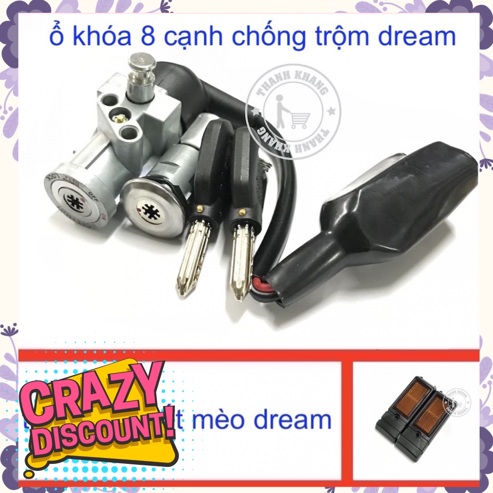 Bộ ổ khóa 8 cạnh chống trộm DREAM tặng cặp mắt mèo dream  thanh khang  006000757  006000850 .