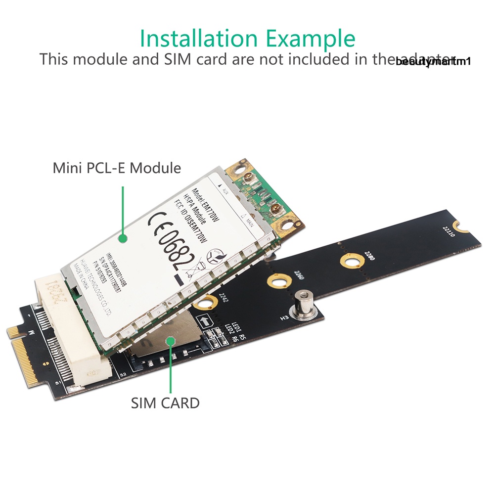 Bộ Chuyển Đổi Pci-E Sang Ngff M.2 Key M A / E Có Khe Cắm Thẻ Sim Led | BigBuy360 - bigbuy360.vn