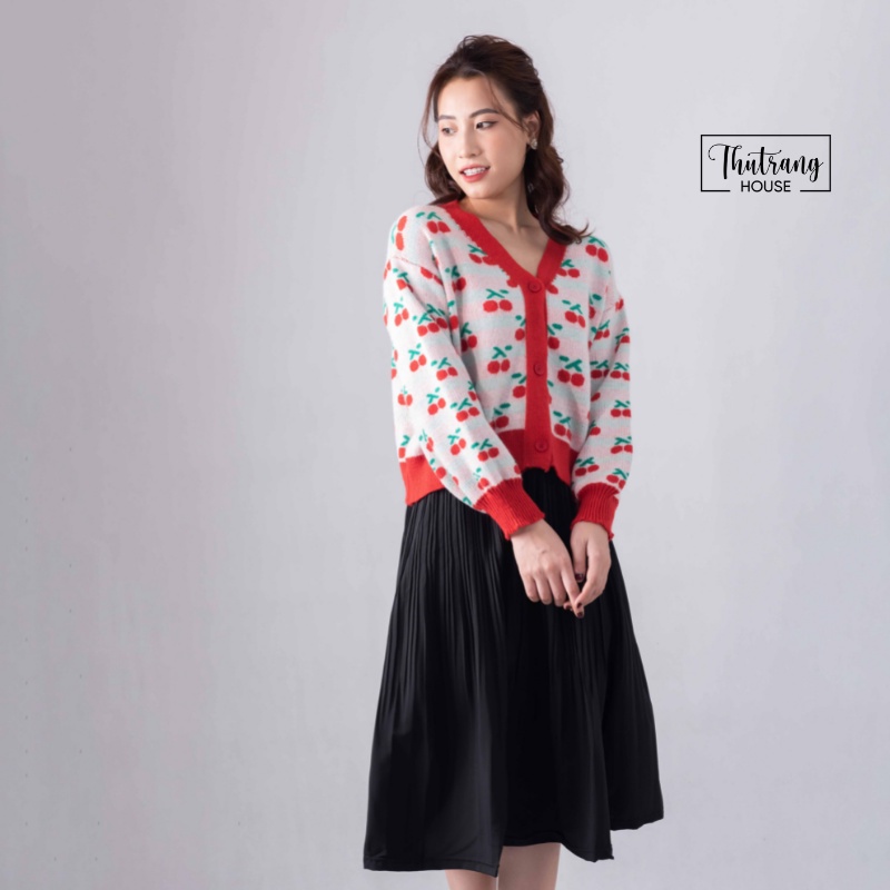 Áo khoác nữ len cardigan cổ tim V Ulzzang Hàn Quốc dài tay chất liệu len dày dặn cao cấp đẹp 504 | BigBuy360 - bigbuy360.vn