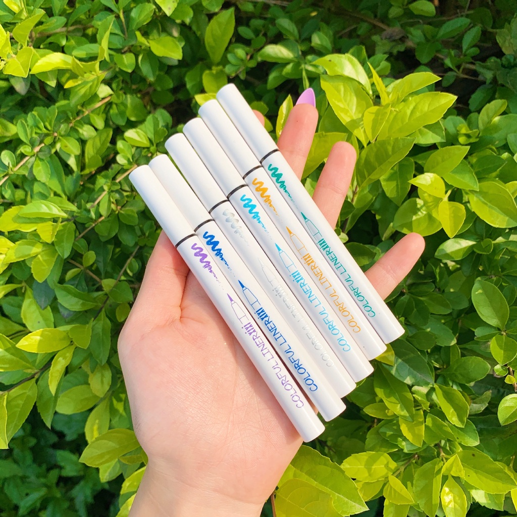 Bút kẻ mắt màu xixi, lâu trôi, không lem, không thấm nước, kẻ mắt dạng lỏng màu xanh đỏ tía, nâu trắng rất tốt cho người mới làm quen