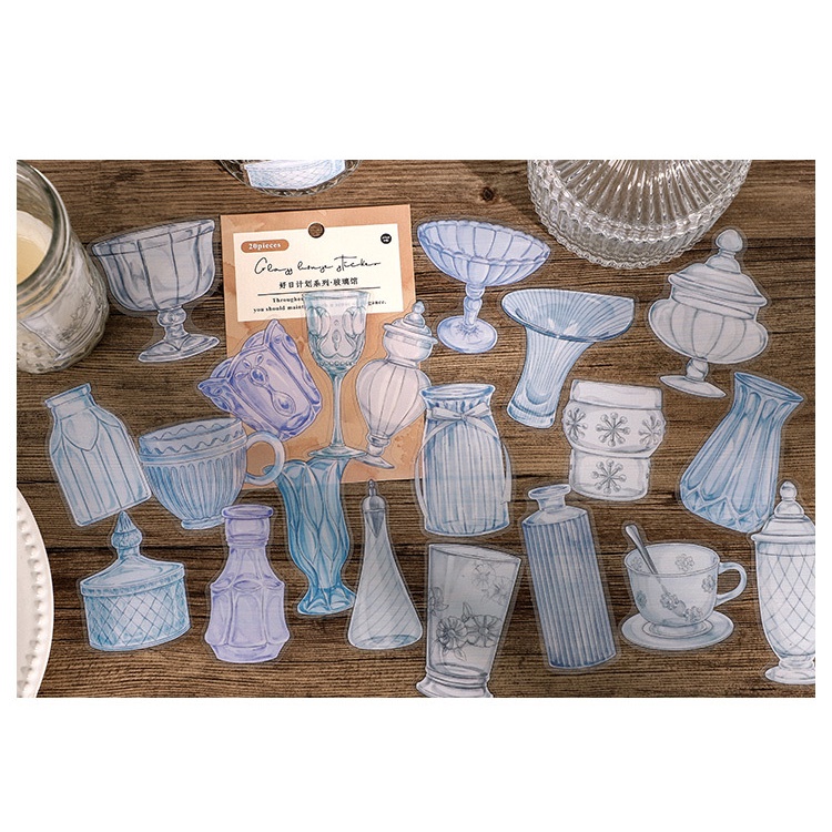 Sticker trang trí sổ vintage hình phong cách cổ điển ĐỘC LẠ, hình dán sticker cute dễ thương