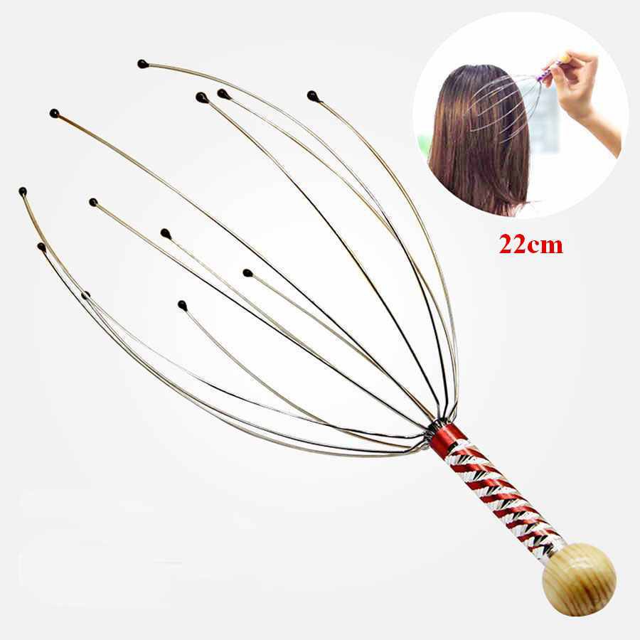 Cây Gãi Đầu Hình Bạch Tuộc, Dụng Cụ Massage Đầu Cầm Tay Hình Bạch Tuột 12 Nhánh Châm Cứu Thư Giãn Giúp Tuần Hoàn Máu.