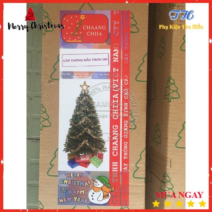 Cây thông noel 3m đầu tròn 10' trang trí phòng khách, phòng ngủ, ngoài trời đầy đủ phụ kiện mùa giáng sinh (Hình Thật)