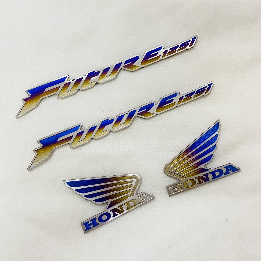(TEM TITAN) Bộ sưu tập COMBO tem TITAN trang trí xe máy chữ tên xe và cánh chim WINGS HONDA siêu chất, keo dán 3M