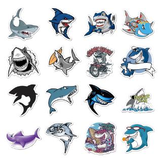 Set 50 Sticker Thiết Kế Hình Cá Mập Dễ THương