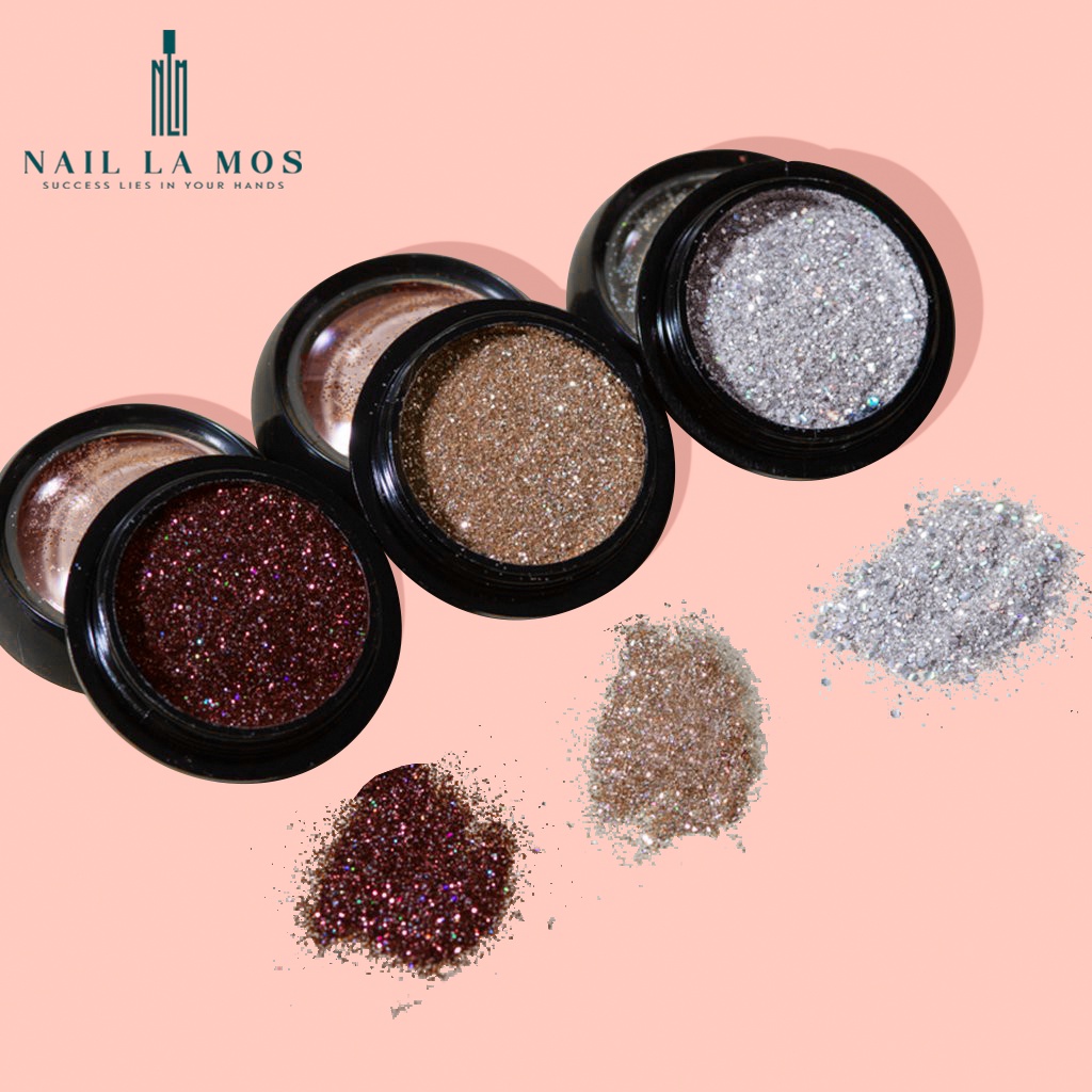 Nhũ rắc ánh kim cương - Nhũ rắc nail 6 màu sang chảnh trang trí móng tay (lẻ 1 hủ)