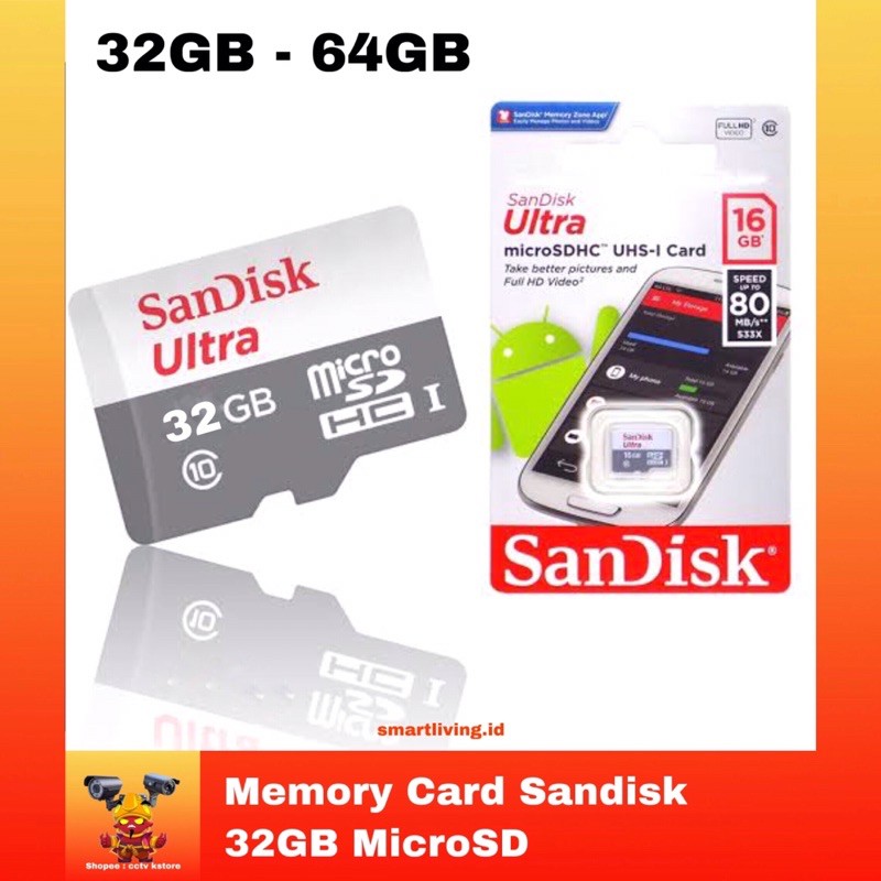 Thẻ Nhớ Sandisk Ultra Microsd 32gb-64gb - Lexar 32gb - 80mb / S Uhs-I Sdhc -Ranty