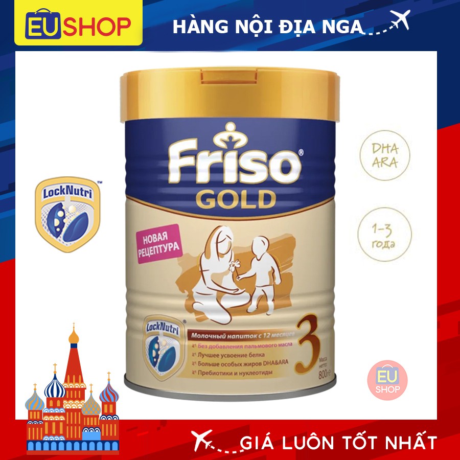 Sữa bột Friso Gold Nga với DHA  ARA phát triển trí não và thị lực cho trẻ  Số 03  Hộp 800G