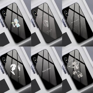 Ốp Lưng Kính Realme 5 5s 5i 5Pro 3 3Pro X 6 6s 7 Reno 2F In Hình BLACK WHITE