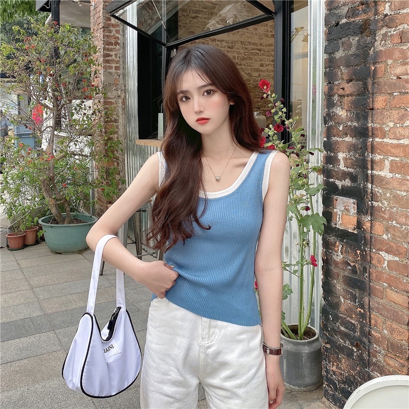 Áo Hai Dây Dáng Ngắn Thời Trang Mùa Hè Cho Nữ