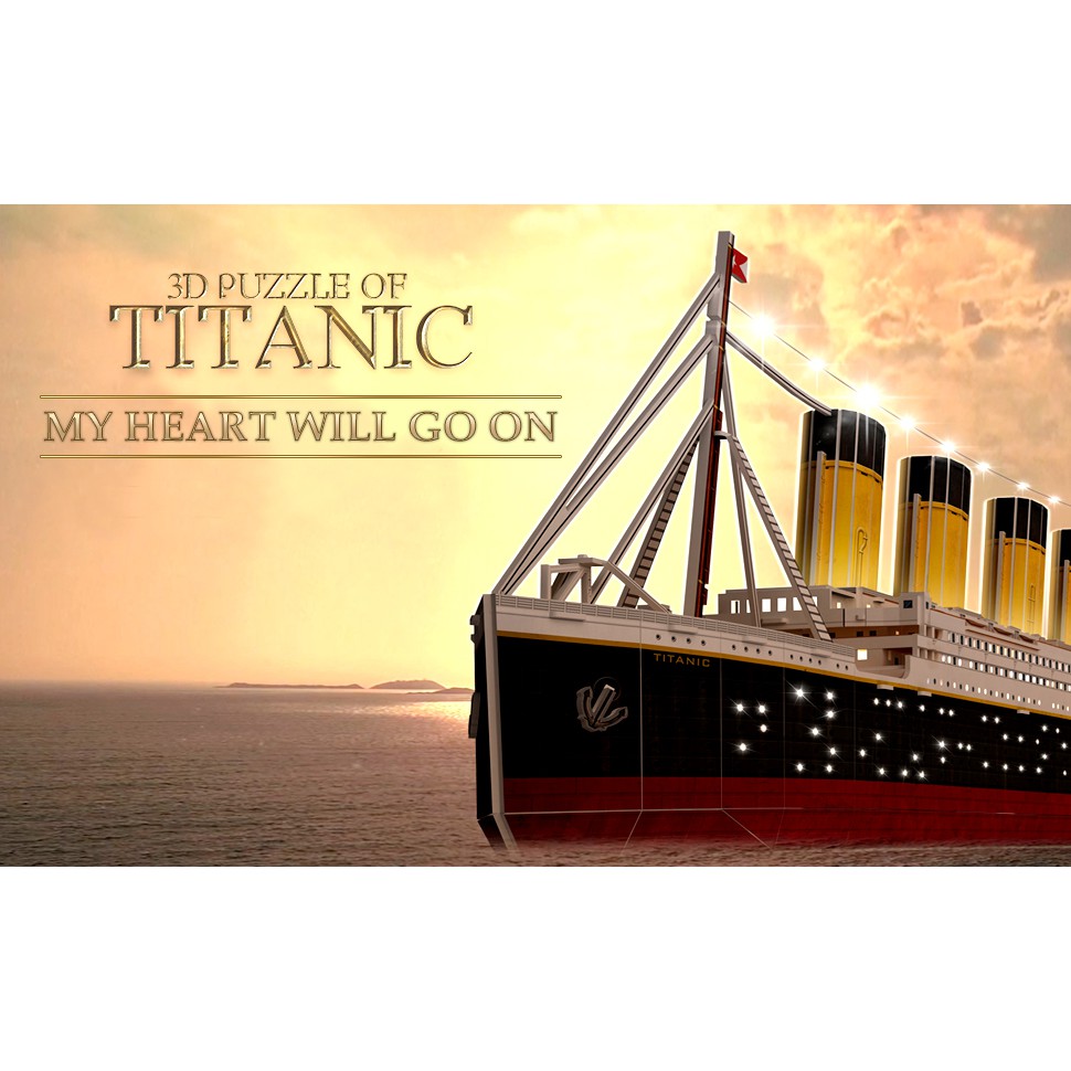 Mô hình giấy 3D CubicFun - Tàu Titanic 266 mảnh có đèn led L521h
