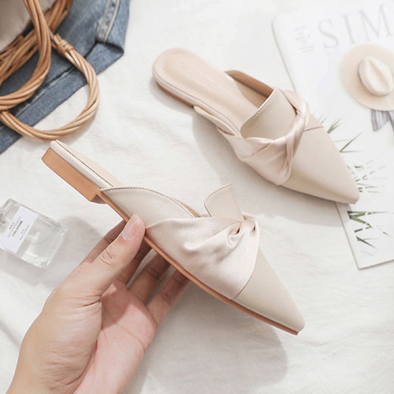 Dép bít mũi IELGY đế bằng thanh lịch thời trang cho nữ