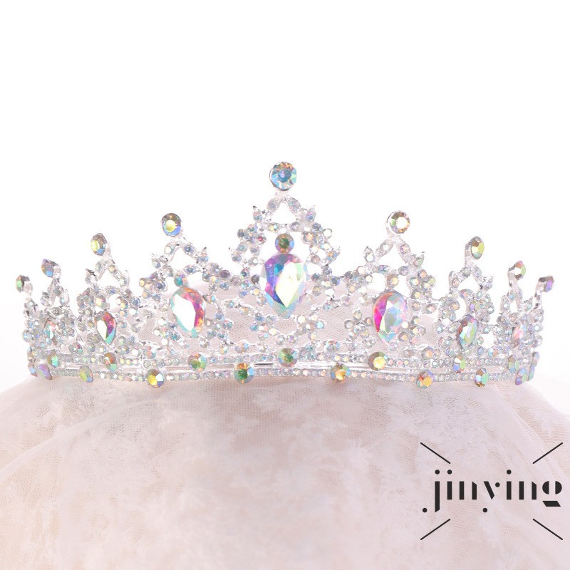 GETNOIVAS Vương miện công chúa cài tóc cô dâu đính đá sang trọng
