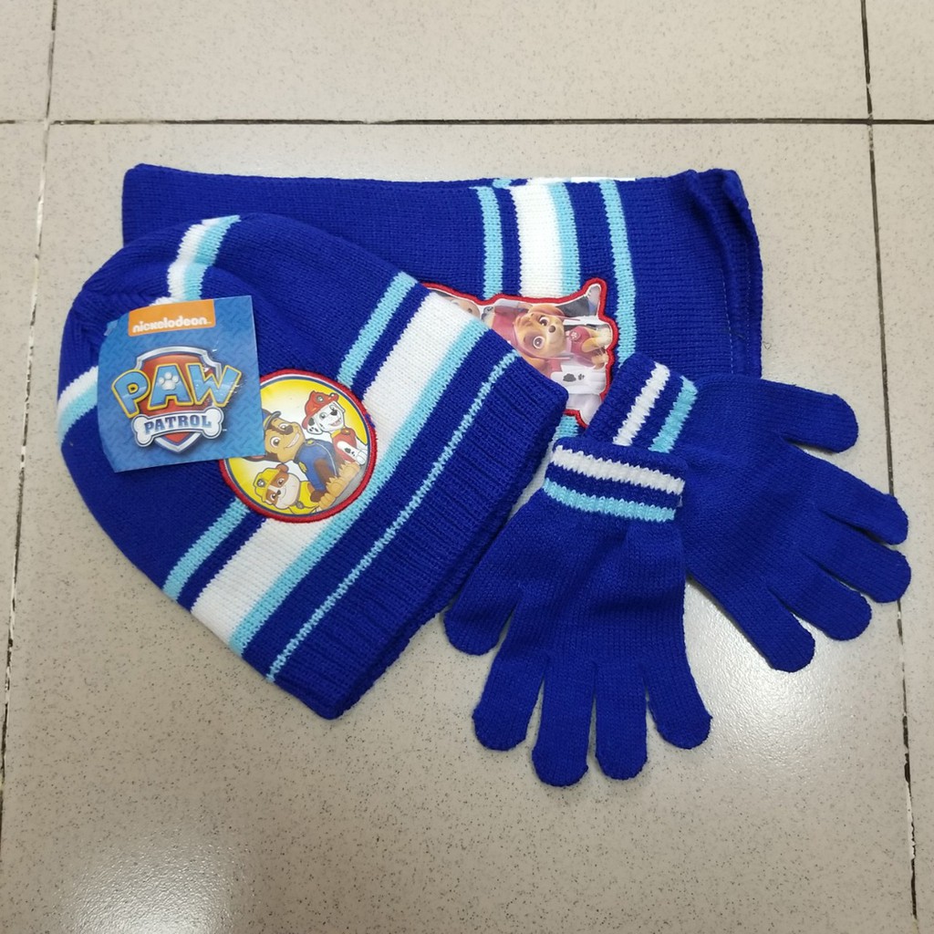 Bộ nón len khăn len bao tay len paw patrol biệt đội cứu hộ