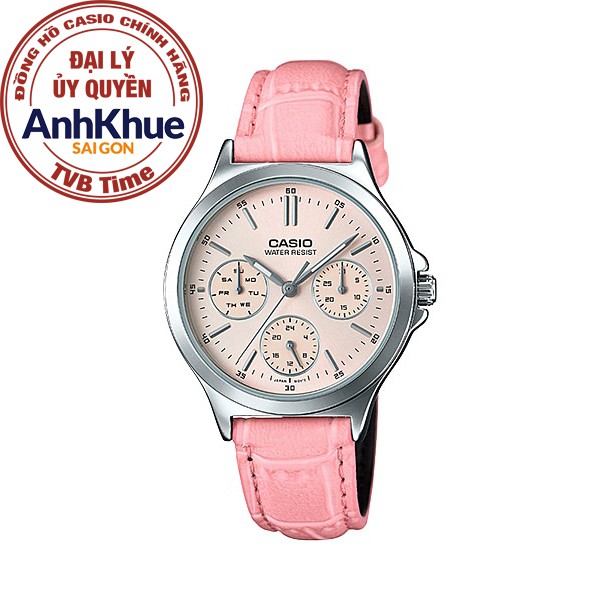 Đồng hồ nữ dây da Casio chính hãng Anh Khuê LTP-V300L-4AUDF