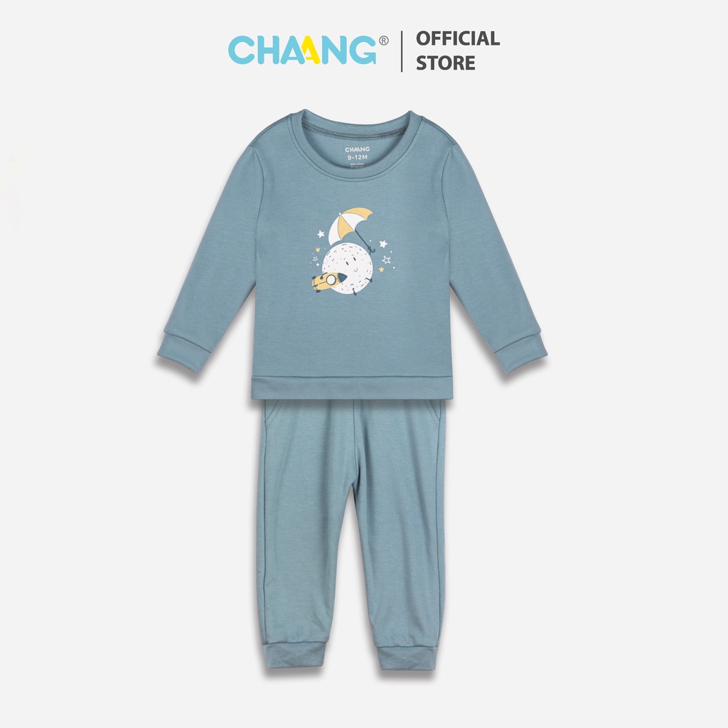 [CHAANG] Bộ dài tay cho bé Cosmos xanh cổ vịt