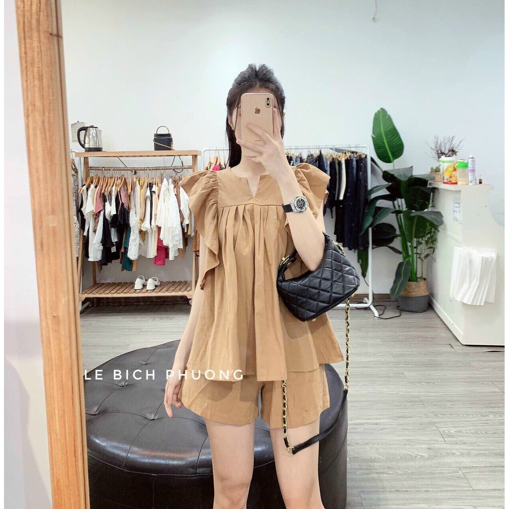 Set bộ áo form xòe và quần ngắn Rose Fashion