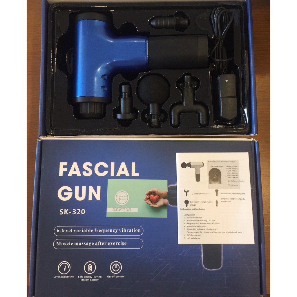 ✈️ [Freeship] SÚNG MASSAGE FASCIAL GUN SK-320 (TY-062)  [Giảm đau mỏi cơ bắp hiệu quả]