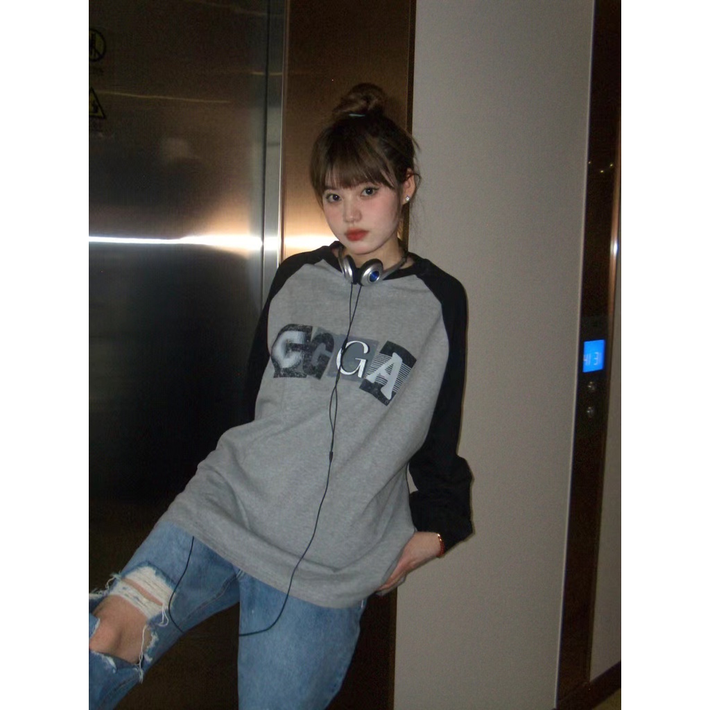 NRVP Áo Hoodie Tay Dài Oversize In Họa Tiết Phong Cách Hàn Quốc Kiểu Mới Cho Nam / Nữ