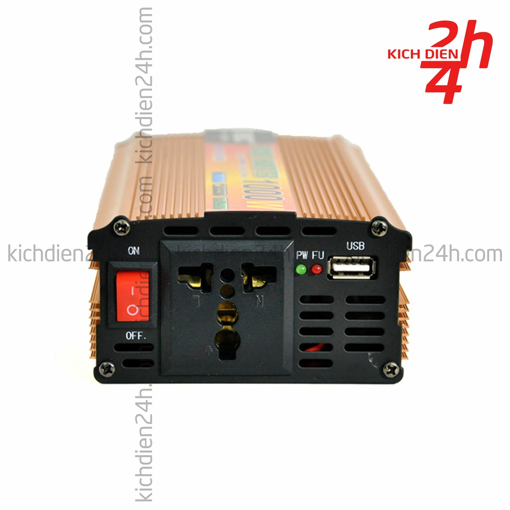 Bộ kích điện 12V lên 220V 1000W - Công suất thực 750-800W (Nấu được nồi cơm) - Inverter 12V 220V 50Hz