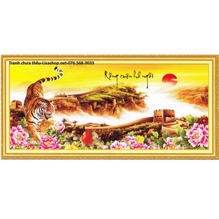 Tranh thêu CON HỔ 222582(142X66CM) CHƯA THÊU 3D