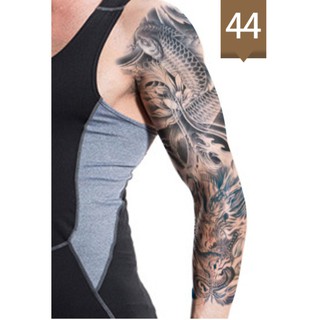 Hình xăm dán kín tay cao cấp 17x48cm trắng đen- deal sooc 6k bắp tay xinh