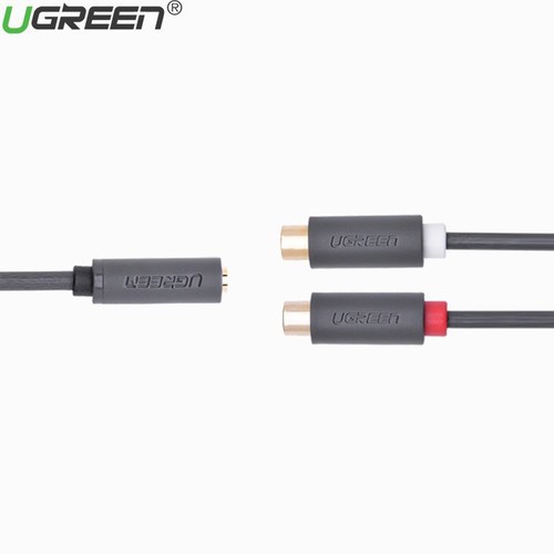 Cáp Chuyển Đổi 3.5mm Cái sang 2 Đầu RCA Cái UGREEN 10562 - Hàng Chính Hãng