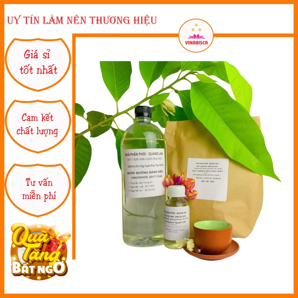 Sét vỏ bánh dẻo trung thu/Combo nguyên liệu làm 15 vỏ bánh dẻo 150gram