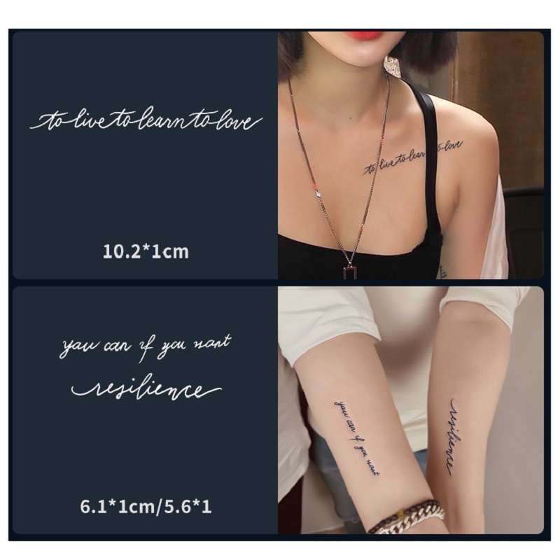 Bộ 30 hình xăm CHỮ dán tạm thời unisex chống thấm nước có thể kéo dài đến 15 ngày JIAMIN Magic Tattoo nhiều mẫu mới 2022