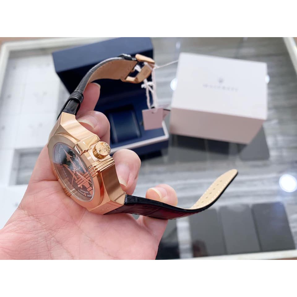 Đồng Hồ Nam Maserati Potenza Automatic Black Skeleton Mens R8821108039